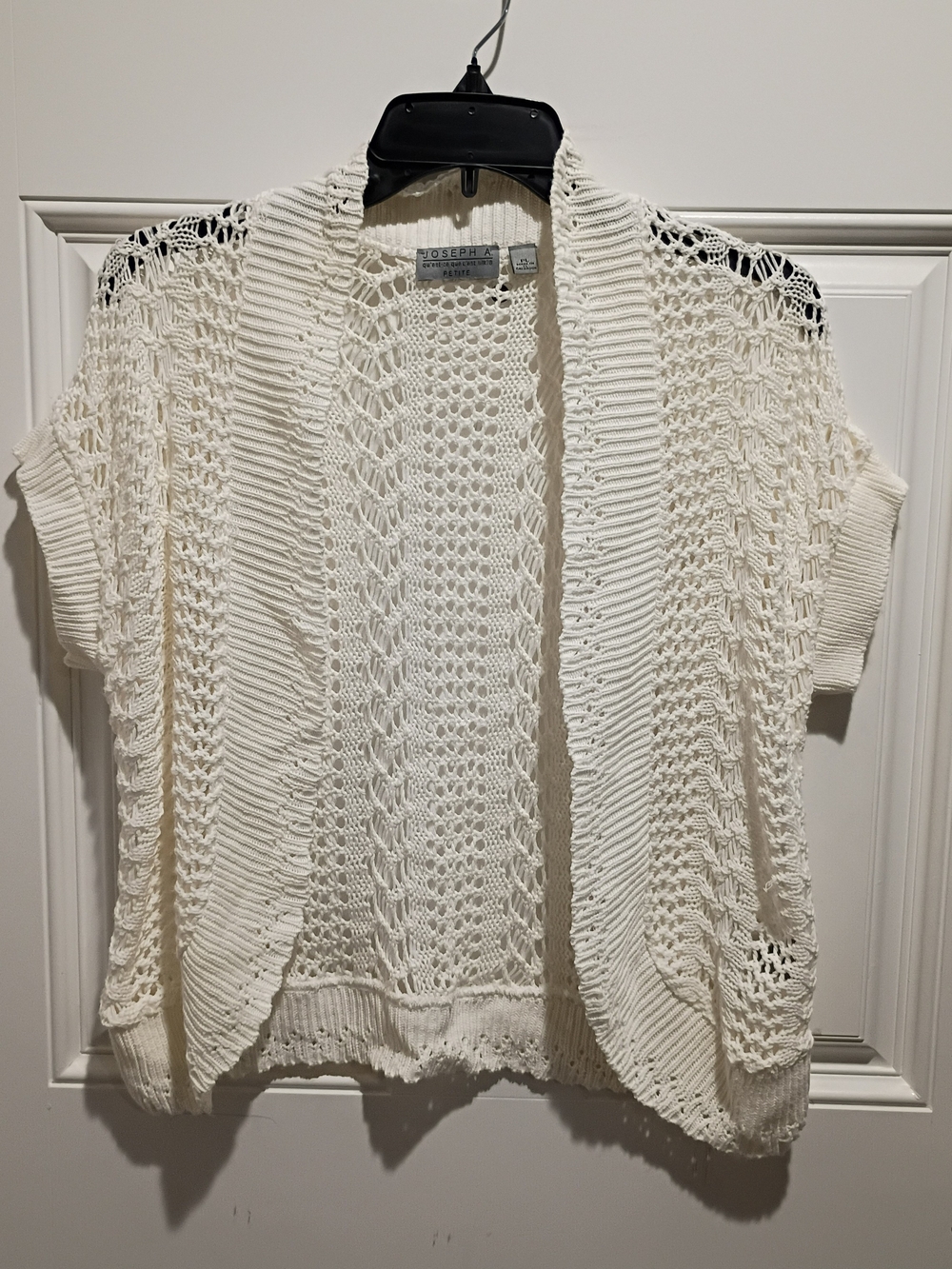 Joseph Open-Knit Short Sleeve Cardigan - Cream